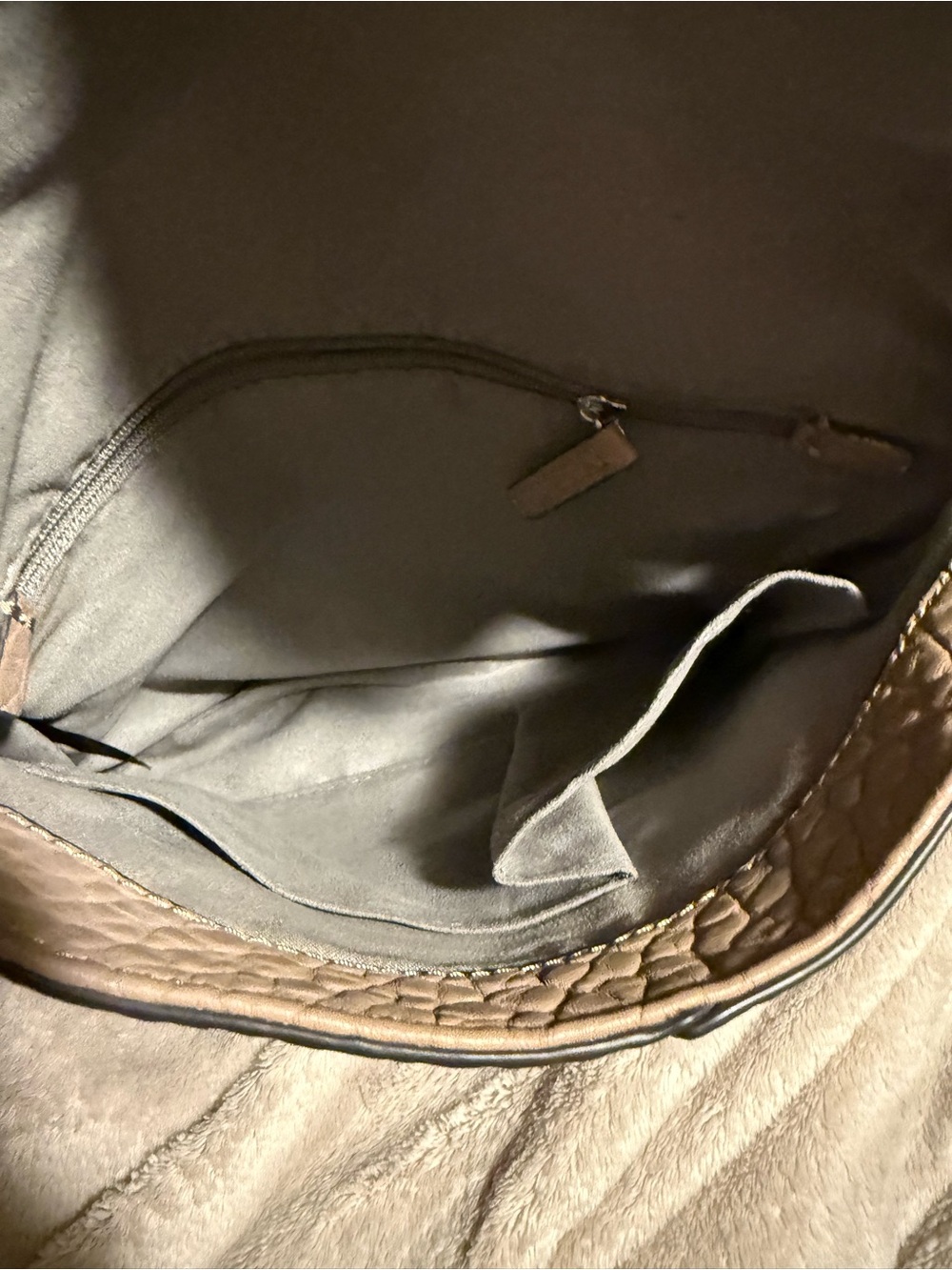 Vince Camuto Pebbled Leather Shoulder Bag in Dusty Blush - Picture 5 of 7